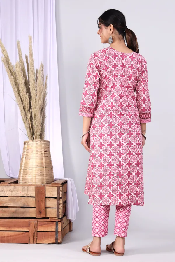 Pink_Pure_Cotton_Block_Printed_Casual_Wear_Kurti_For_women