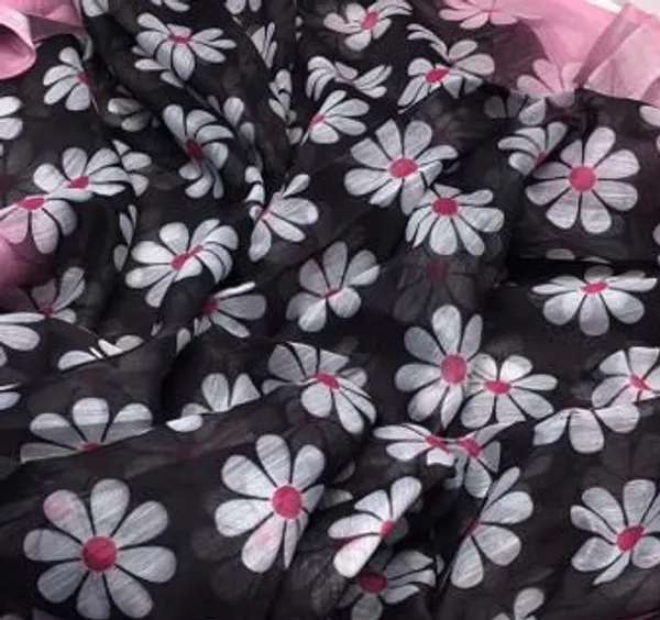Black_Pink_Linen_Saree_with_Silver_Zari_Border_and_Unstitched_Blouse_Piece