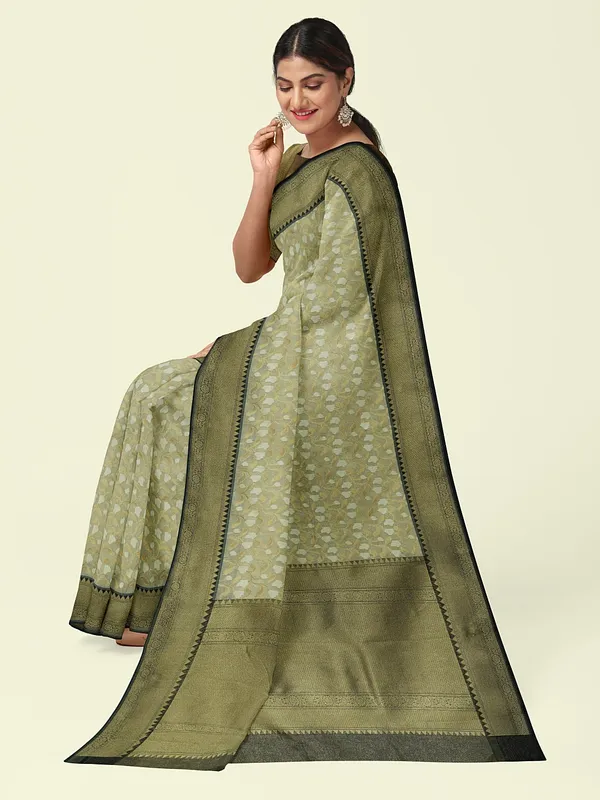 Off_White_Cotton_Blend_Banarasi_Sarees_For_Women
