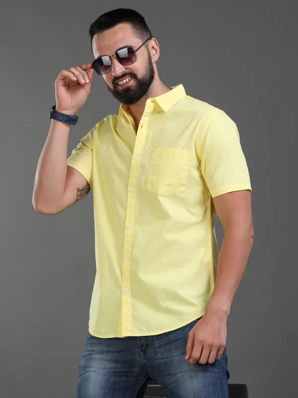 Premium_Mens_Cotton_Poplin_Plain_Shirt_(Yellow)
