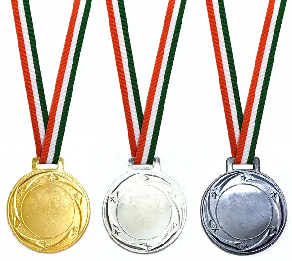 Pack_Of_12_Frame_Medals_|_With_Satin_Ribbon_|_Size_-_2.5_Inch_Dia_|_Gold_&_Silver_&_Brown