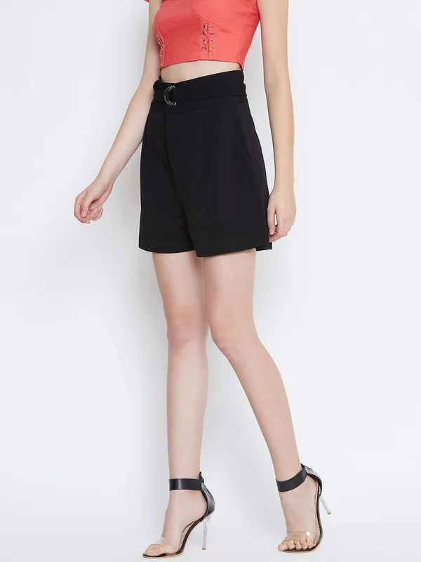 Black_Polyester_Short_For_Women