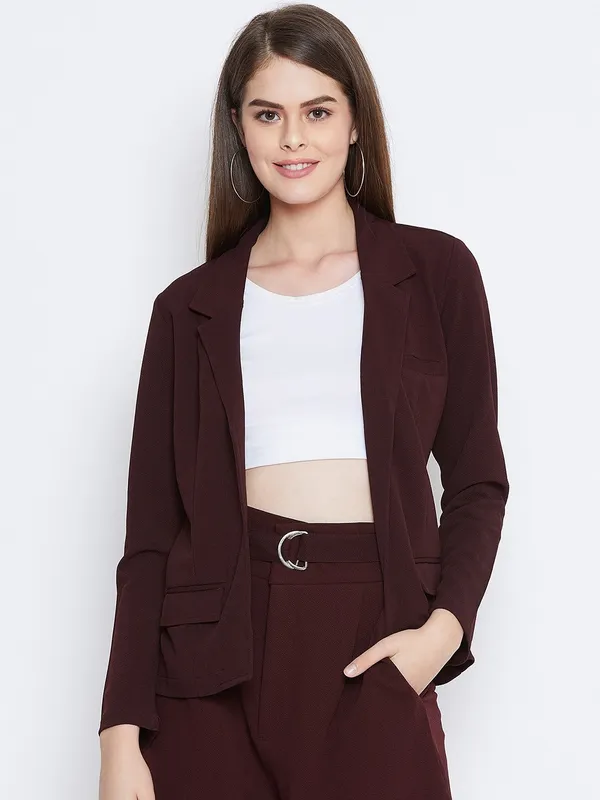 Maroon_Polyster_Blend_Coat_For_Women