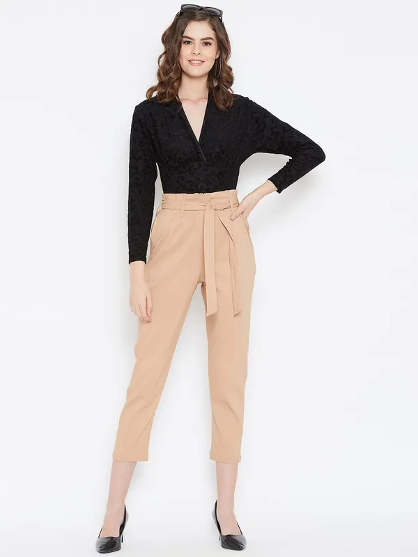 Beige_Viscose_Rayon_Trouser_For_Women