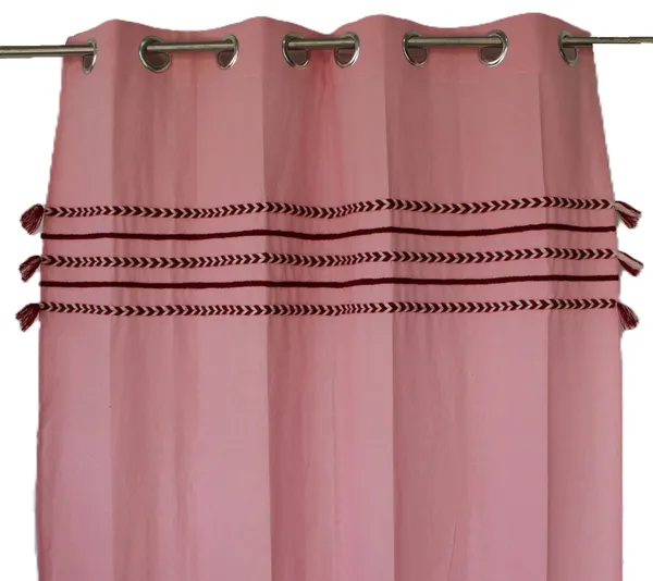 Pack_of_2_Cotton_Pink_Boho_Braids_Collection_Curtain_Set_for_Window_and_Door