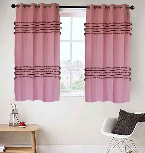 Pack_of_2_Cotton_Pink_Boho_Braids_Collection_Curtain_Set_for_Window_and_Door