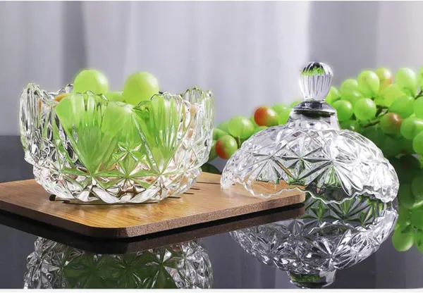 premium_Glass_Candy_Dish_with_Lid,_Crystal_Candy_Jar,_Cookie_Jar,_Flower_Decorative_Candy_Bowl