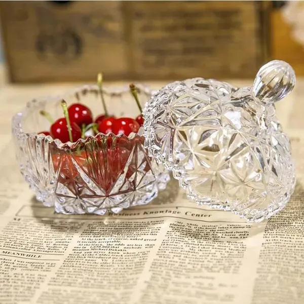 premium_Glass_Candy_Dish_with_Lid,_Crystal_Candy_Jar,_Cookie_Jar,_Flower_Decorative_Candy_Bowl