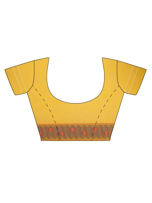 Yellow_Cotton_Blend_Banarasi_Sarees_For_Women