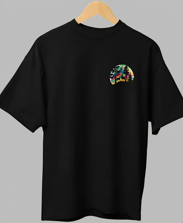 TOFFTEES_Premium_Black_Oversized_Mountain_Valiey_Half_Sleeves_T-shirt_|_French_Terry_Fabric__(220_GSM)
