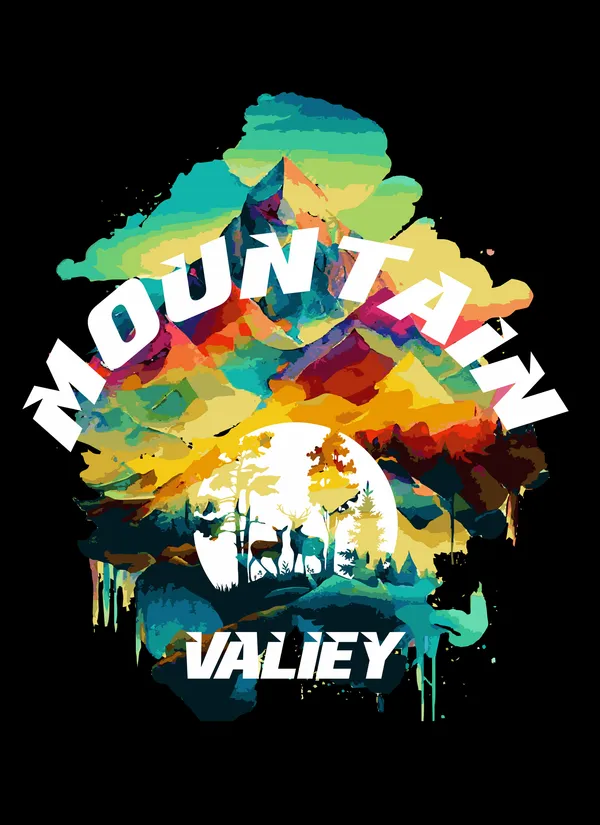 TOFFTEES_Premium_Black_Oversized_Mountain_Valiey_Half_Sleeves_T-shirt_|_French_Terry_Fabric__(220_GSM)