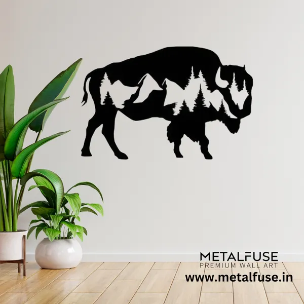 Wooden_Wall_Art_for_Home_Decoration__|_Buffalo__|_Black