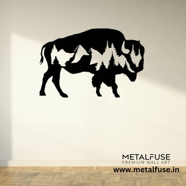 Wooden_Wall_Art_for_Home_Decoration__|_Buffalo__|_Black