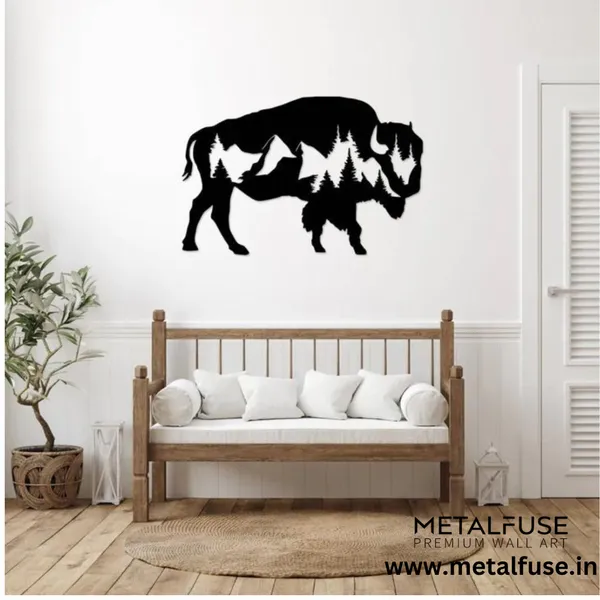 Wooden_Wall_Art_for_Home_Decoration__|_Buffalo__|_Black