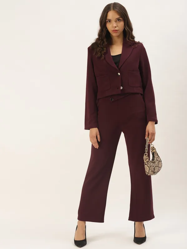 Maroon_Polyester_Blazer_For_Women