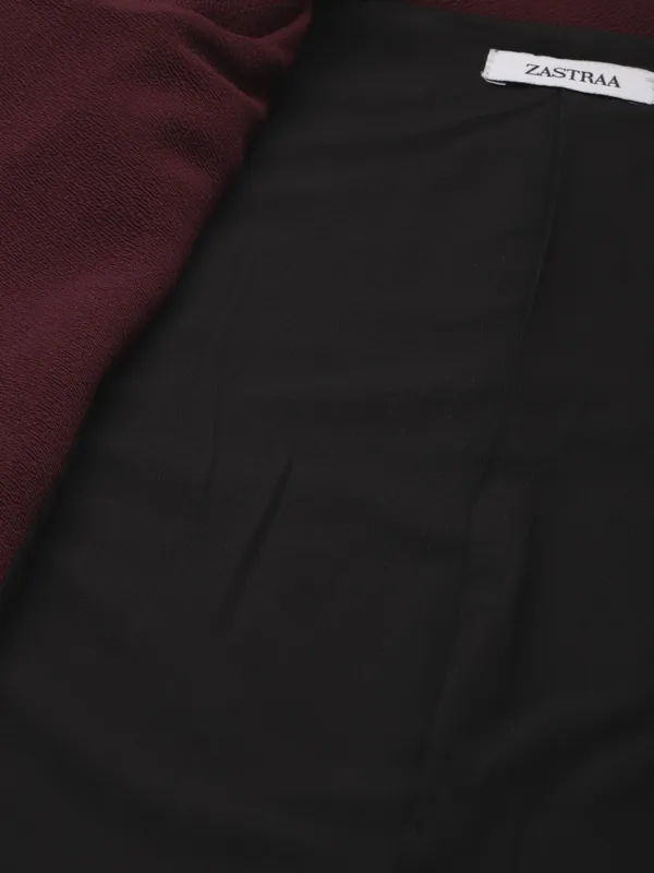 Maroon_Polyester_Blazer_For_Women