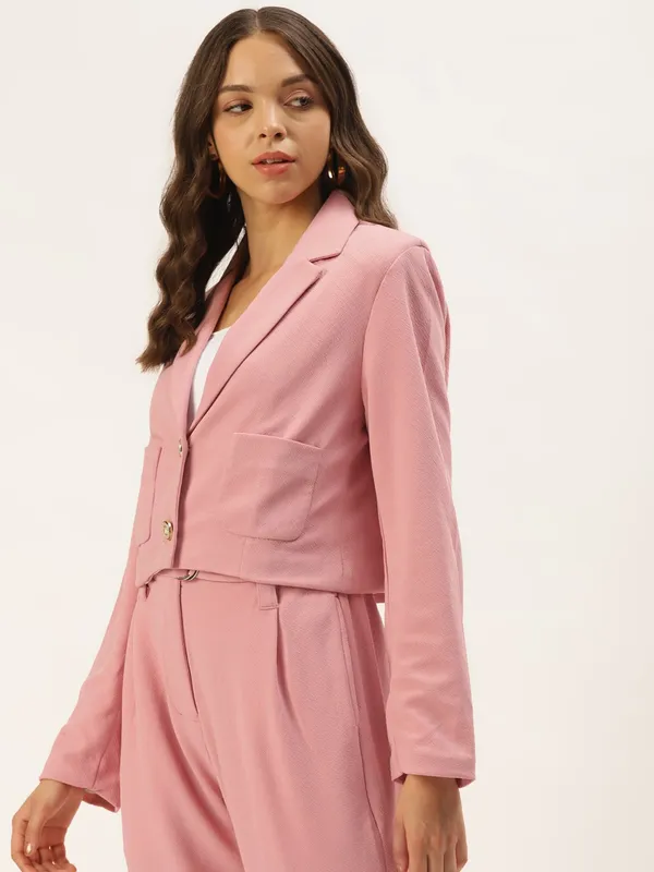 Pink_Polyester_Blazer_For_Women