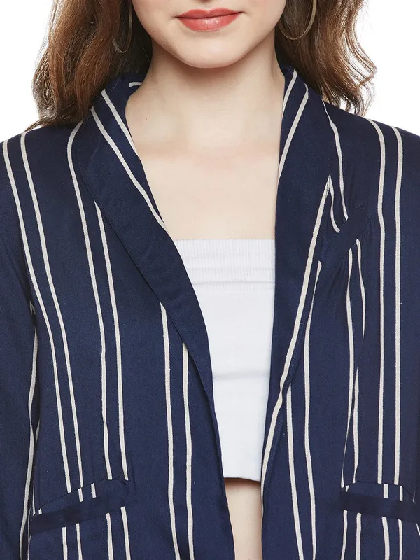 Zastraa_Blue_Striped_Front-Open_Blazer