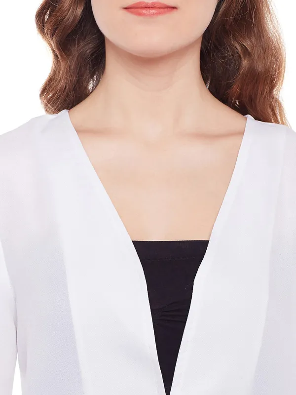 White_Polycotton_Coat_For_Women