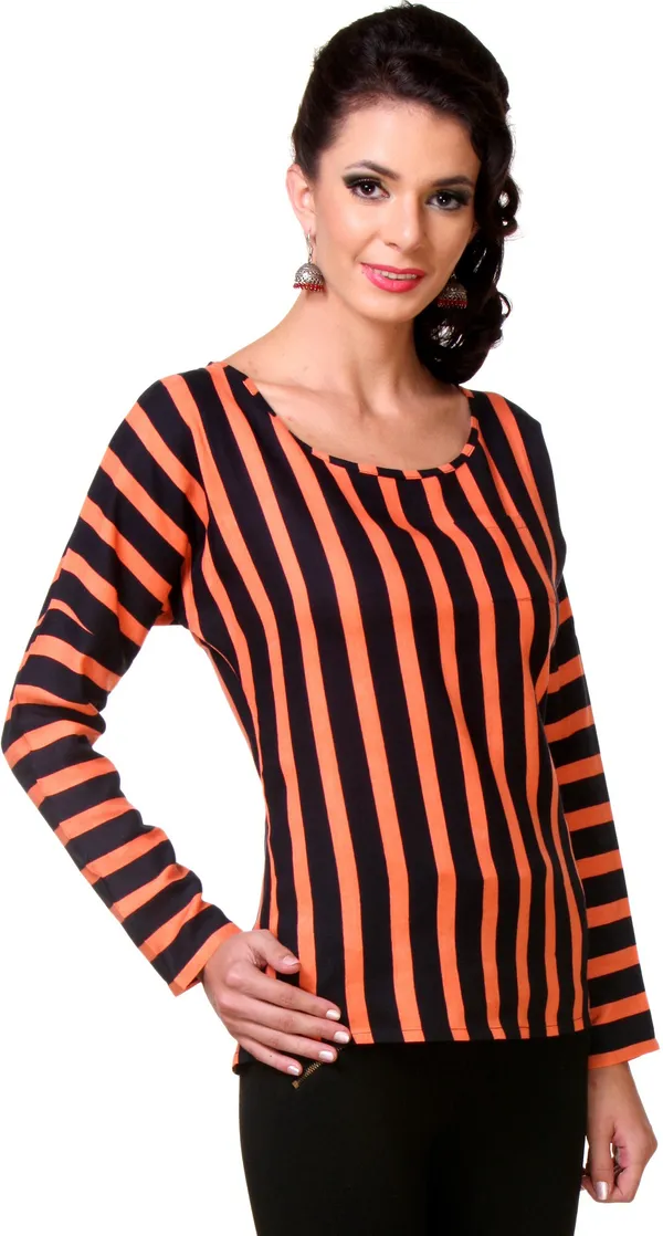 Orange_Viscose_Rayon_Top_For_Women