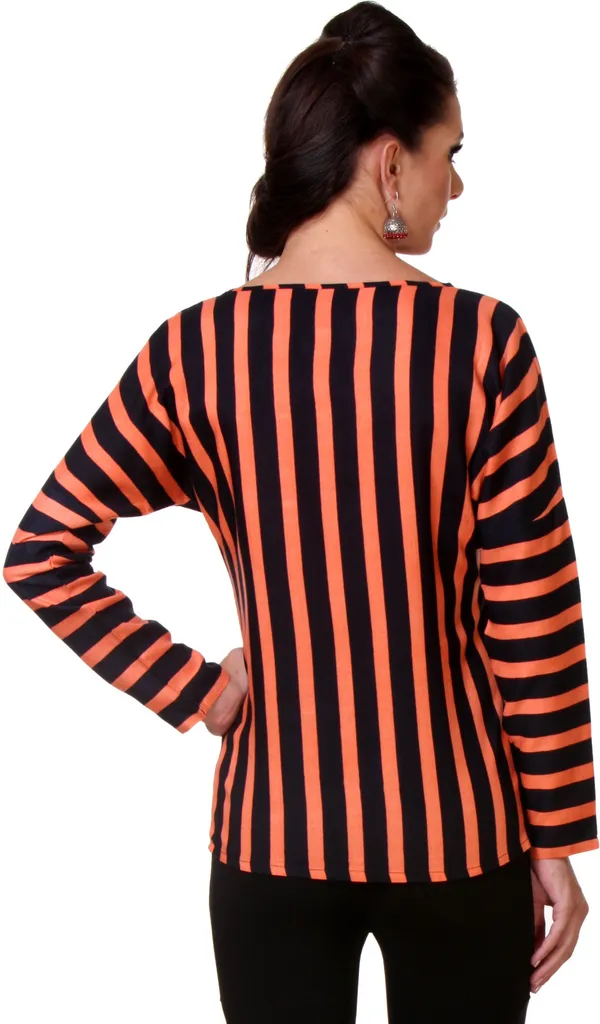 Orange_Viscose_Rayon_Top_For_Women
