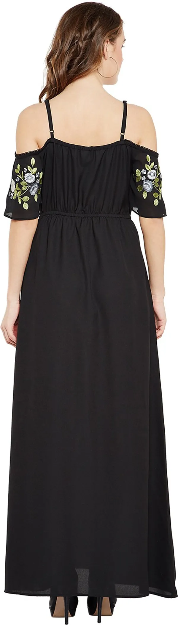 Zastraa_Women_Black_Solid_Maxi_Dress