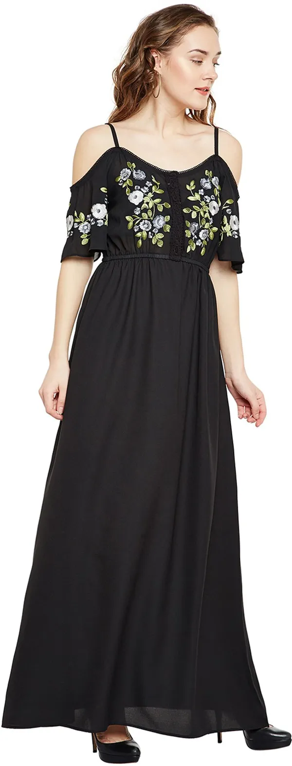 Zastraa_Women_Black_Solid_Maxi_Dress