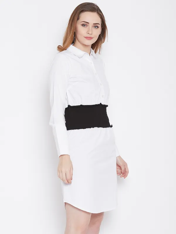 White_&_Black_Viscose_Rayon_Dress_For_Women