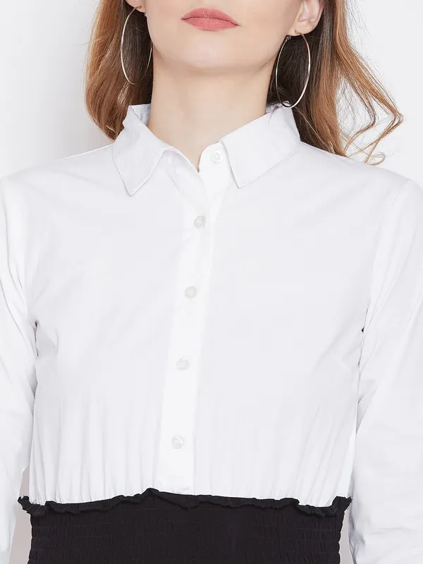 White_&_Black_Viscose_Rayon_Dress_For_Women