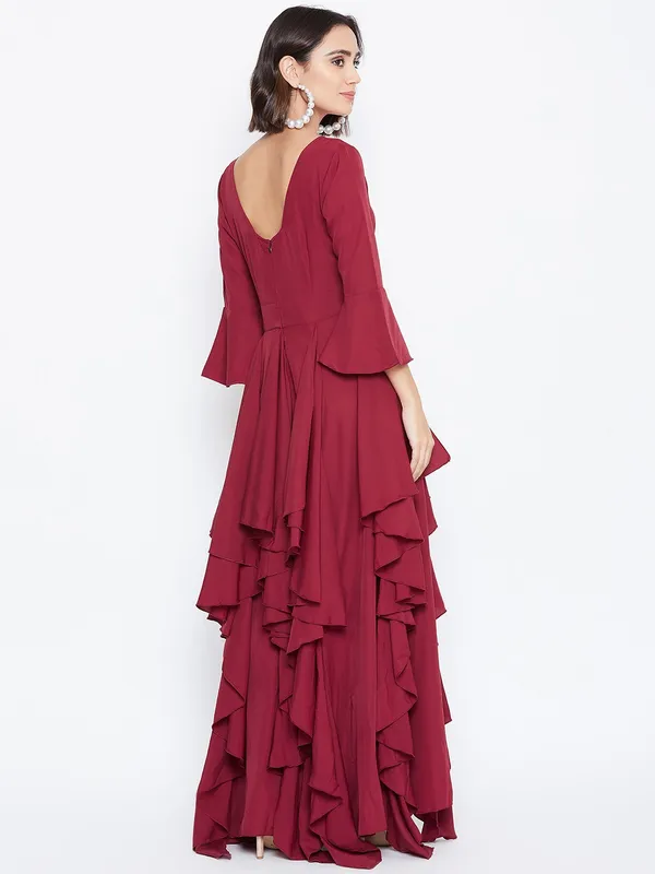 Maroon_Polyester_Dress_For_Women