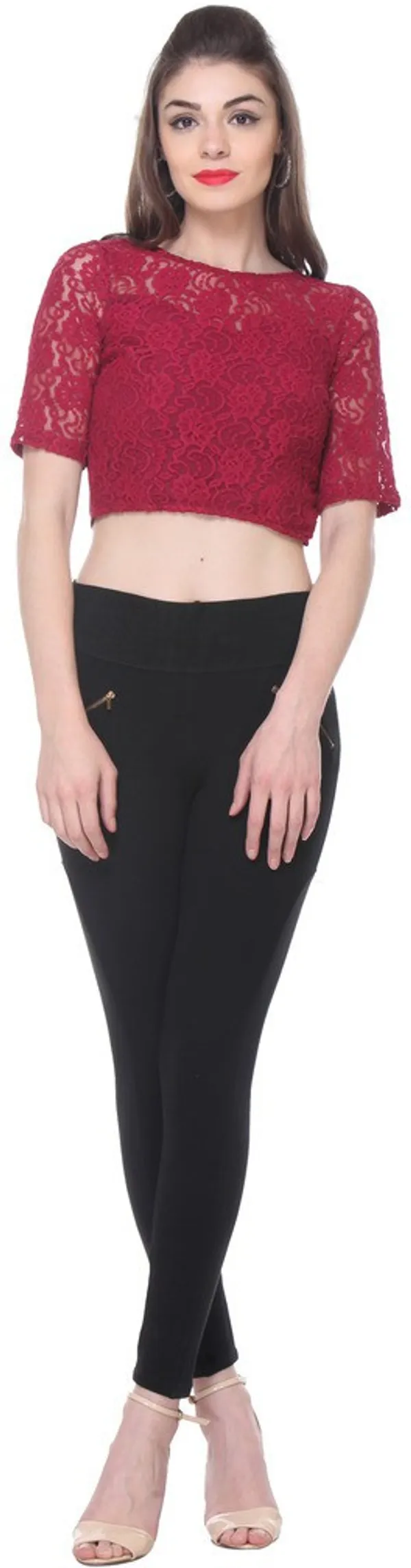 Zastraa_Maroon_Lace_Crop_Top