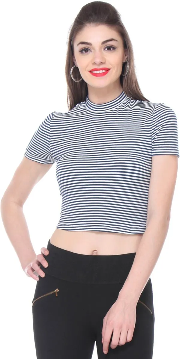 White_&_Black_Viscose_Rayon_Top_For_Women