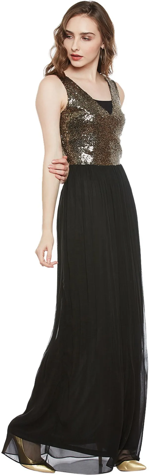 Zastraa_Women_Black_Embellished_Maxi_Dress