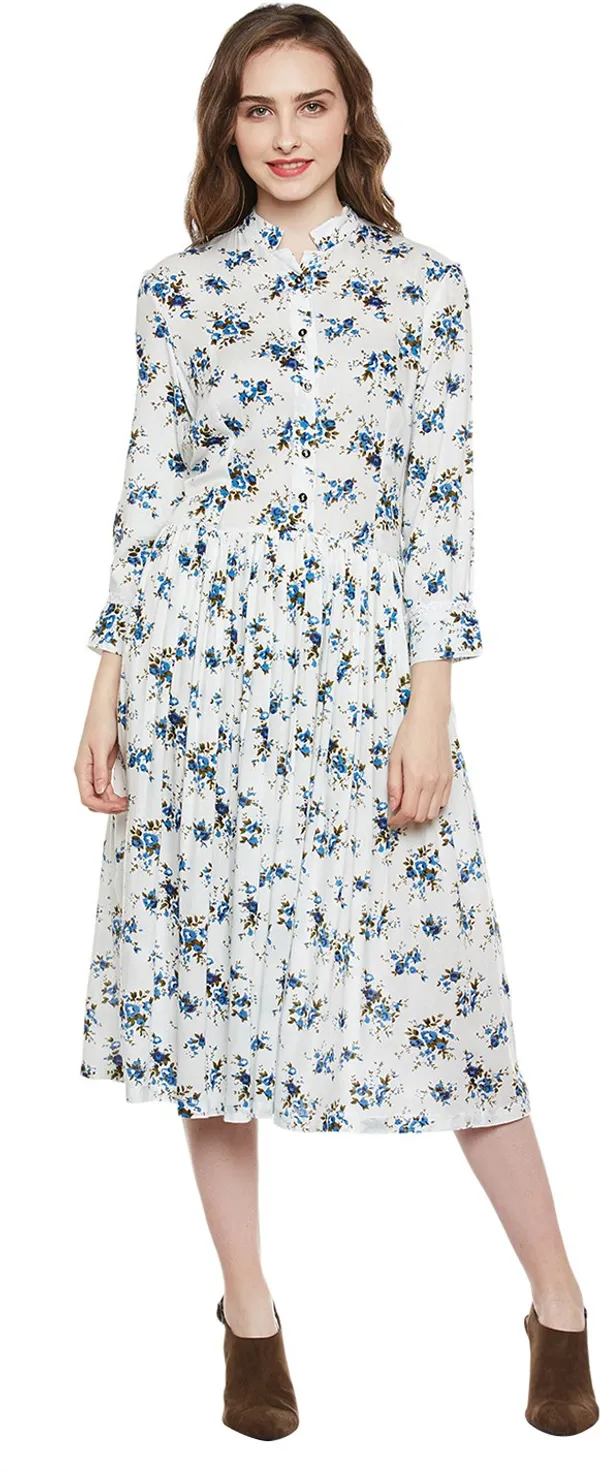White_Viscose_Rayon_Dress_For_Women