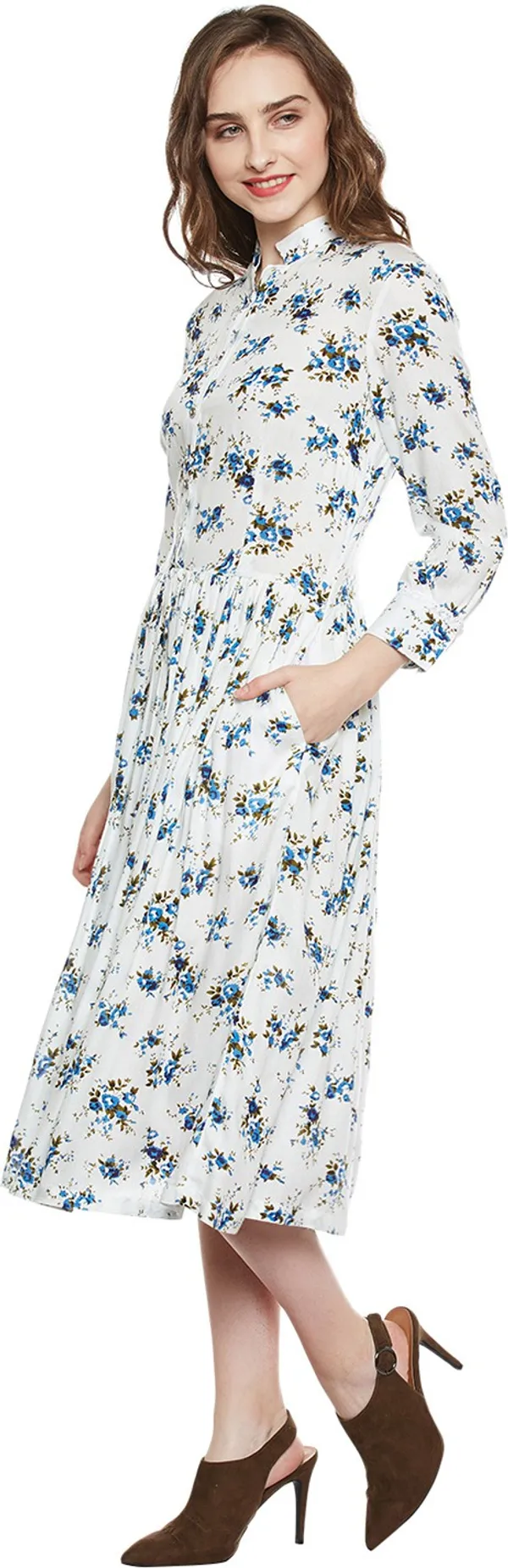 White_Viscose_Rayon_Dress_For_Women