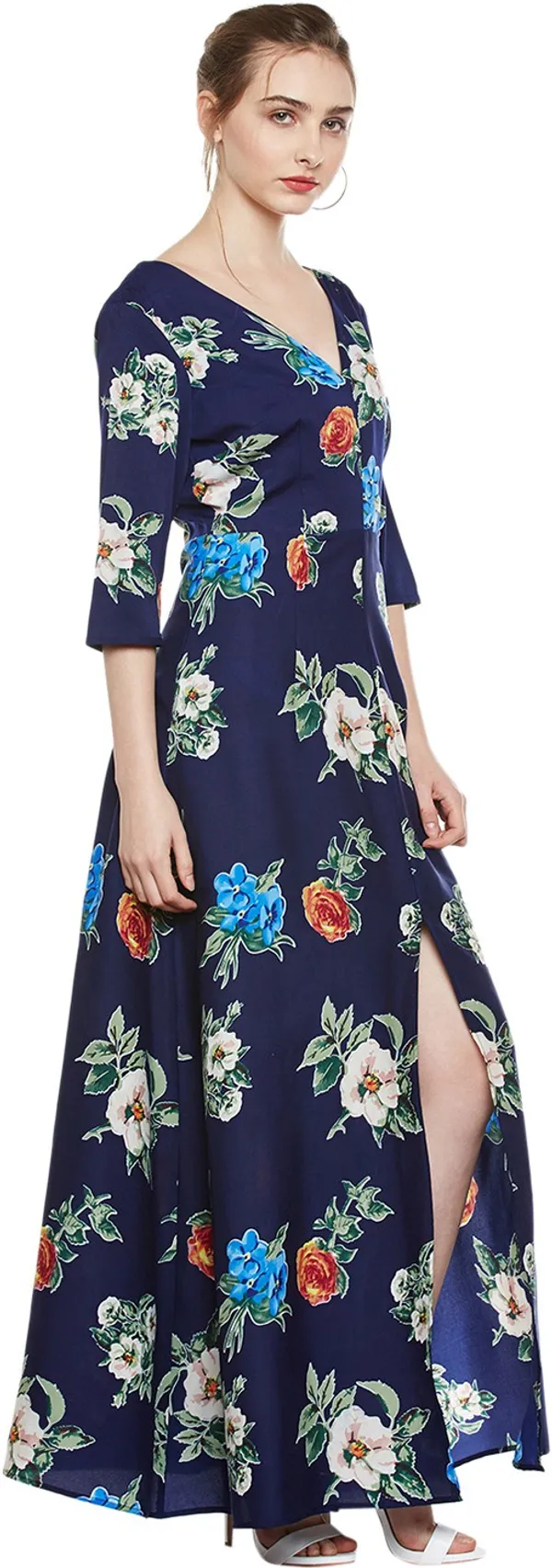 Blue_Cotton_Blend_Dress_For_Women