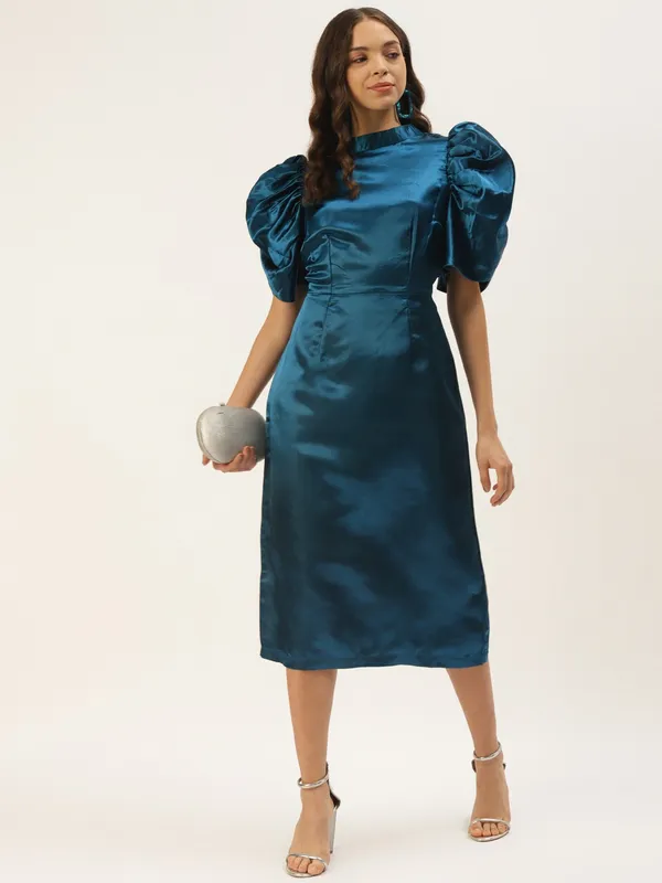 Blue_Satin_Dress_For_Women