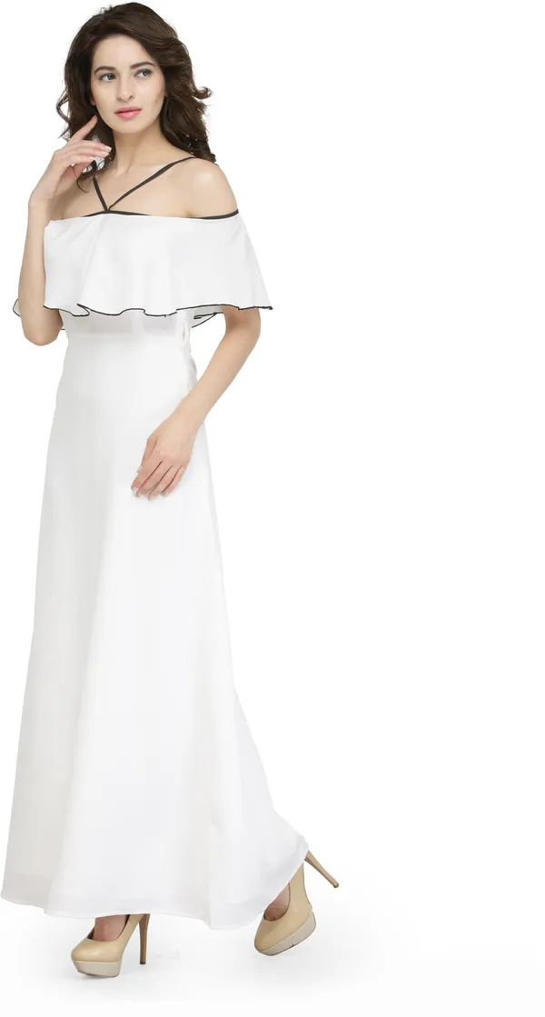 White_Cotton_Blend_Dress_For_Women