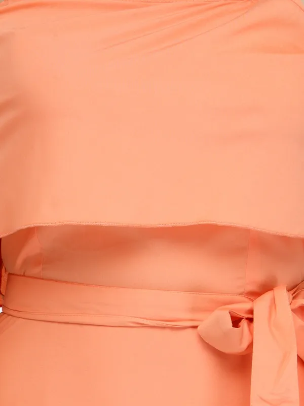 Orange_Cotton_Blend_Dress_For_Women
