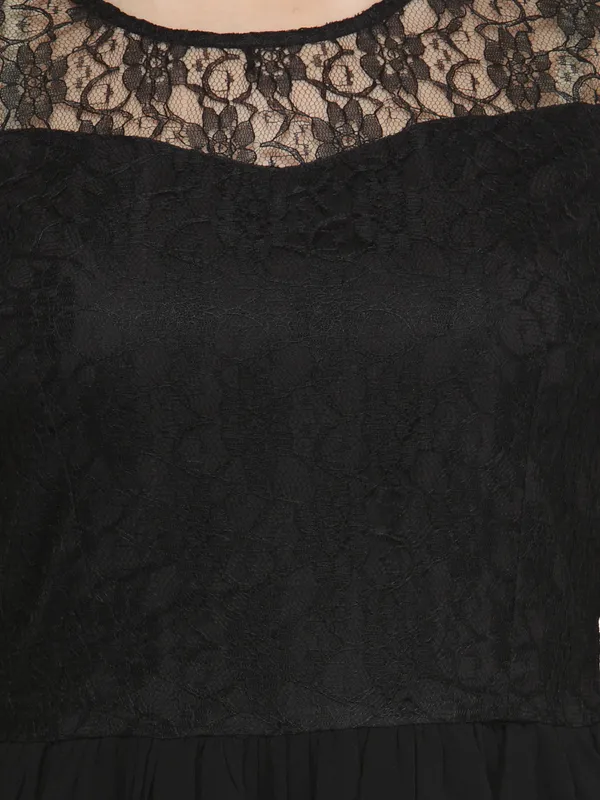 Zastraa_Women_Black_Self_Design_Fit_&_Flare_Dress