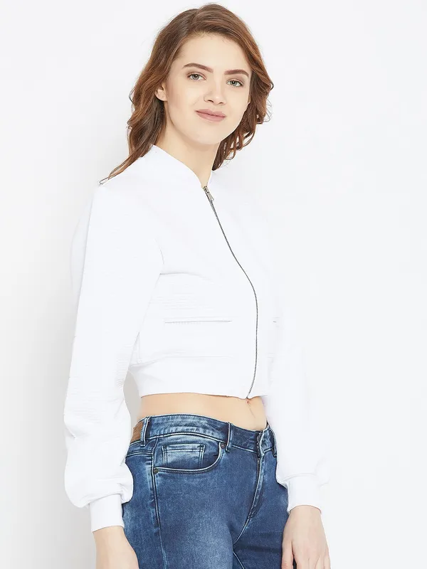 White_Polyester_Jacket_For_Women