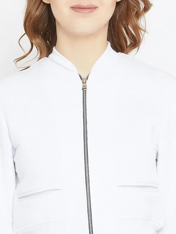 White_Polyester_Jacket_For_Women