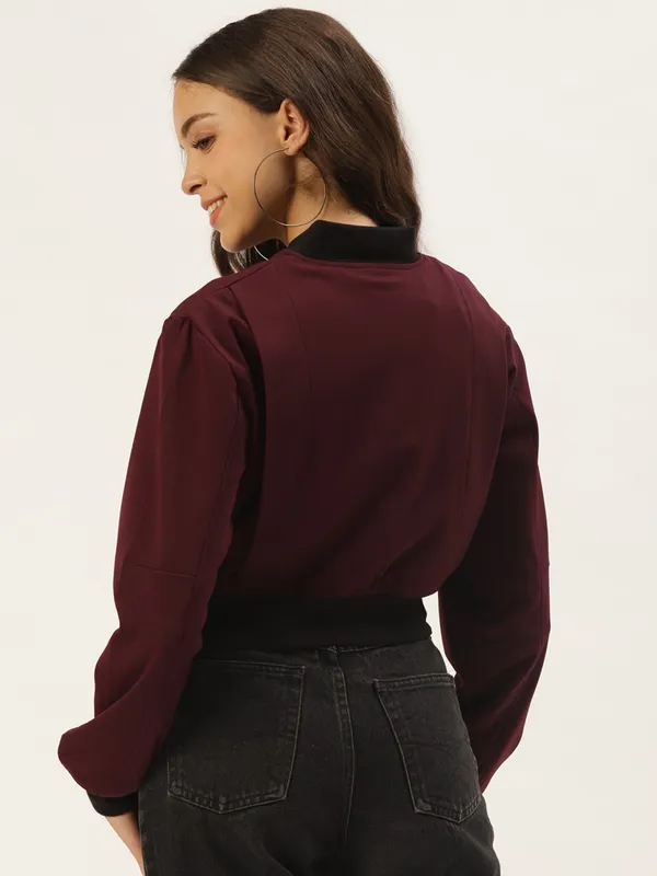 Maroon_Polyester_Jacket_For_Women