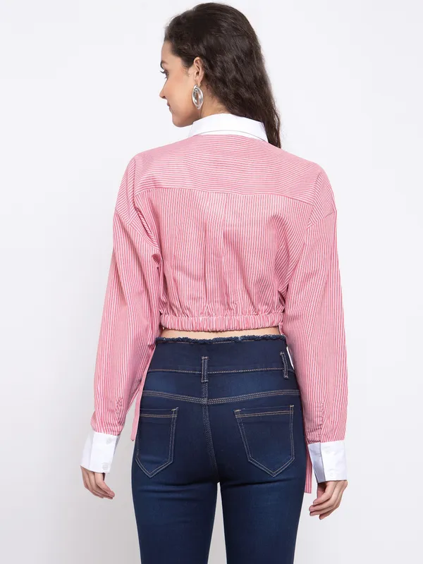 Pink_Cotton_Blend_Shirt_For_Women