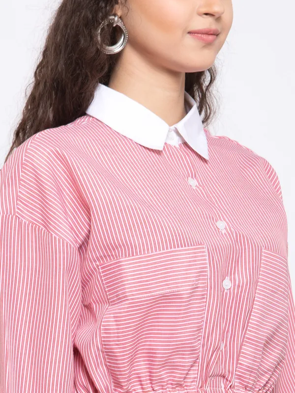 Pink_Cotton_Blend_Shirt_For_Women