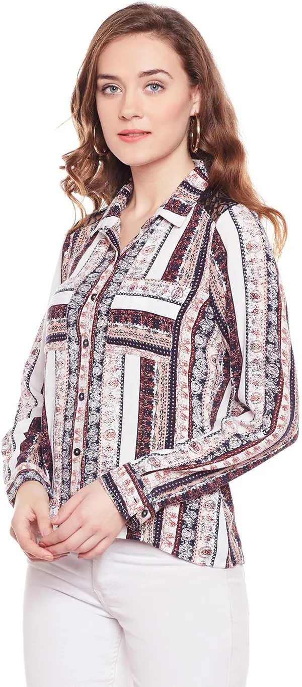 Brown_Cotton_Blend_Shirt_For_Women