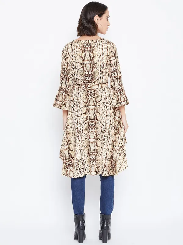 Zastraa_Women_Beige_Animal_Printed_Waterfall_Shrug