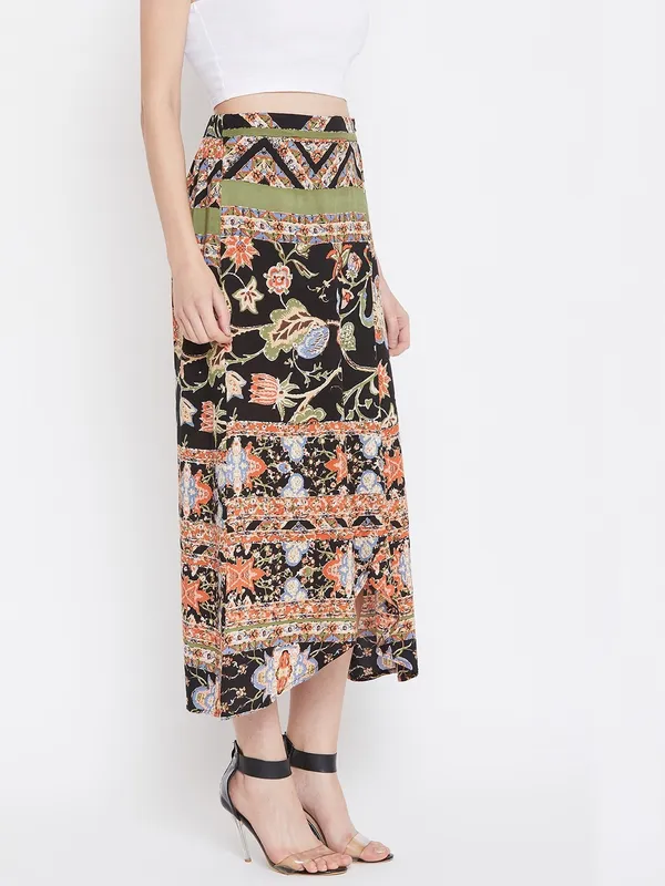 Multicolor_Viscose_Rayon_Skirt_For_Women