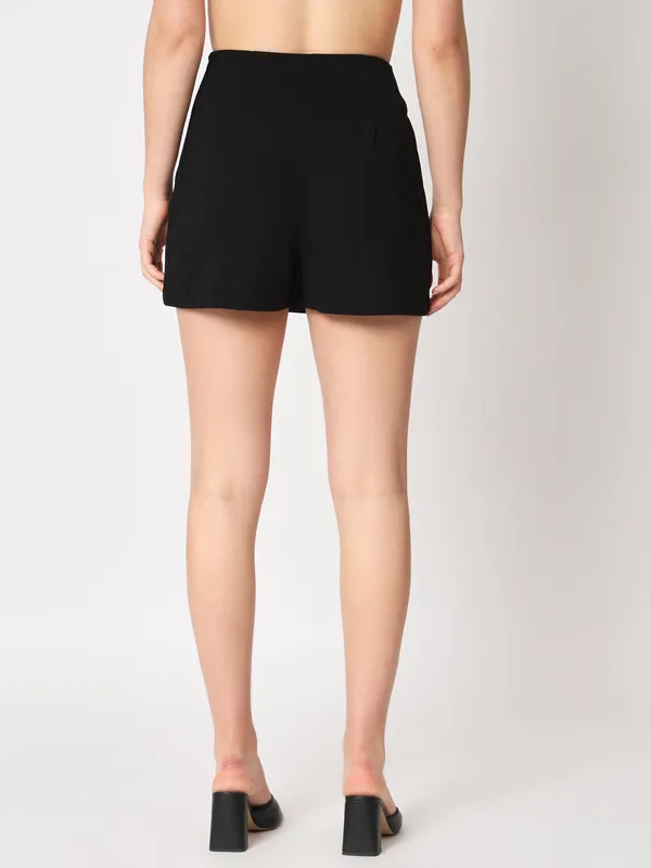 Zastraa_Black_Side_Slit_Scuba_Mini_Skorts