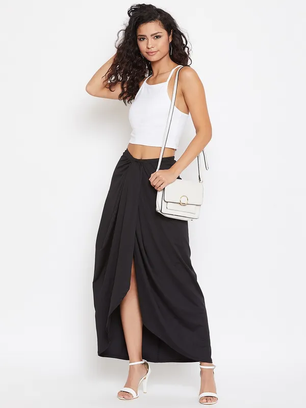 Black_Polyester_Skirt_For_Women